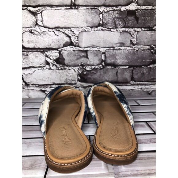 Madewell The Skyler Blue Tie Dye Leather Casual Flat Sandals Women Sz 8M US/39EU - Picture 6 of 16